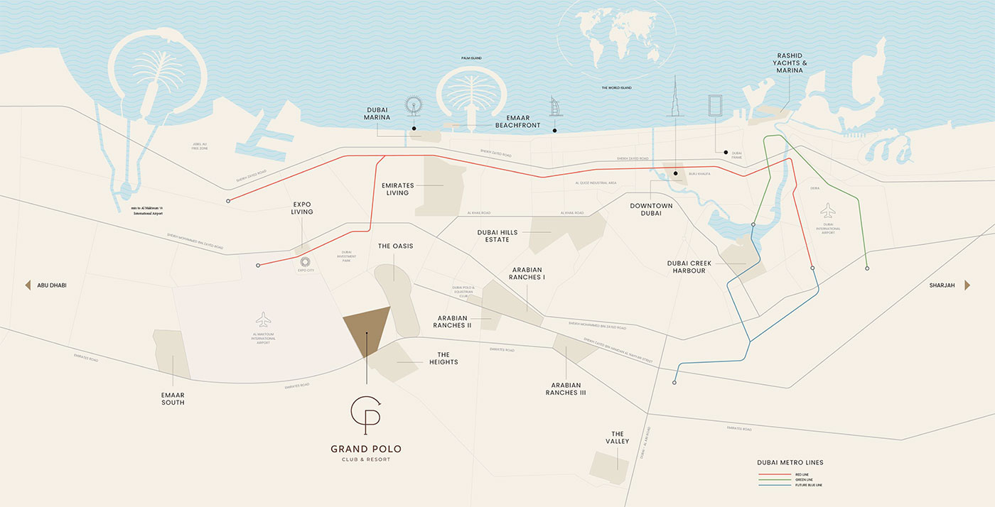 Grand Polo Club & Resort by Emaar at Dubai Location Image