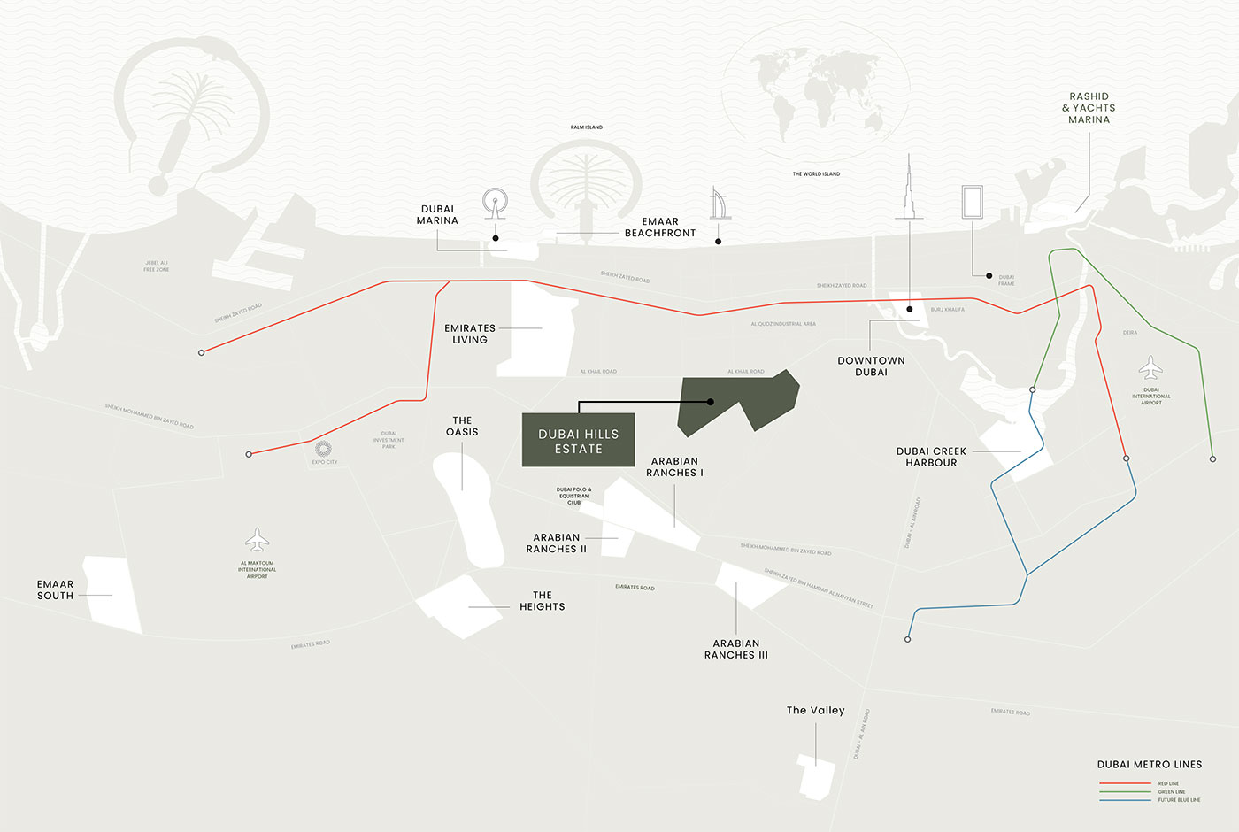 Emaar Vida Residences Club Point at Dubai Hills Estate Location Image